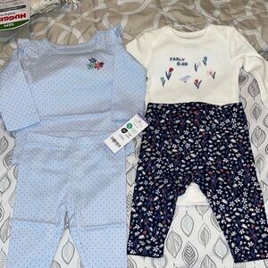 Carters BabyGirl NWT 4-Pack Long-Sleeve Floral & Polka Dot set.  Size 3 months.